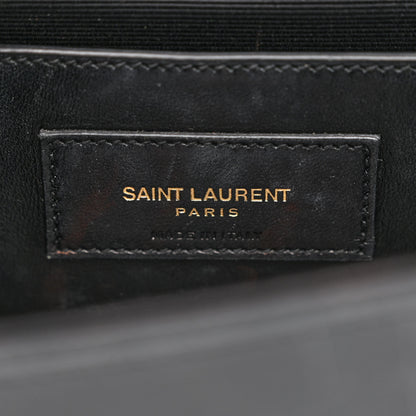 Saint Laurent Calfskin Crocodile Embossed Medium Classic Monogram Kate Tassel Satchel Black 6 of 13