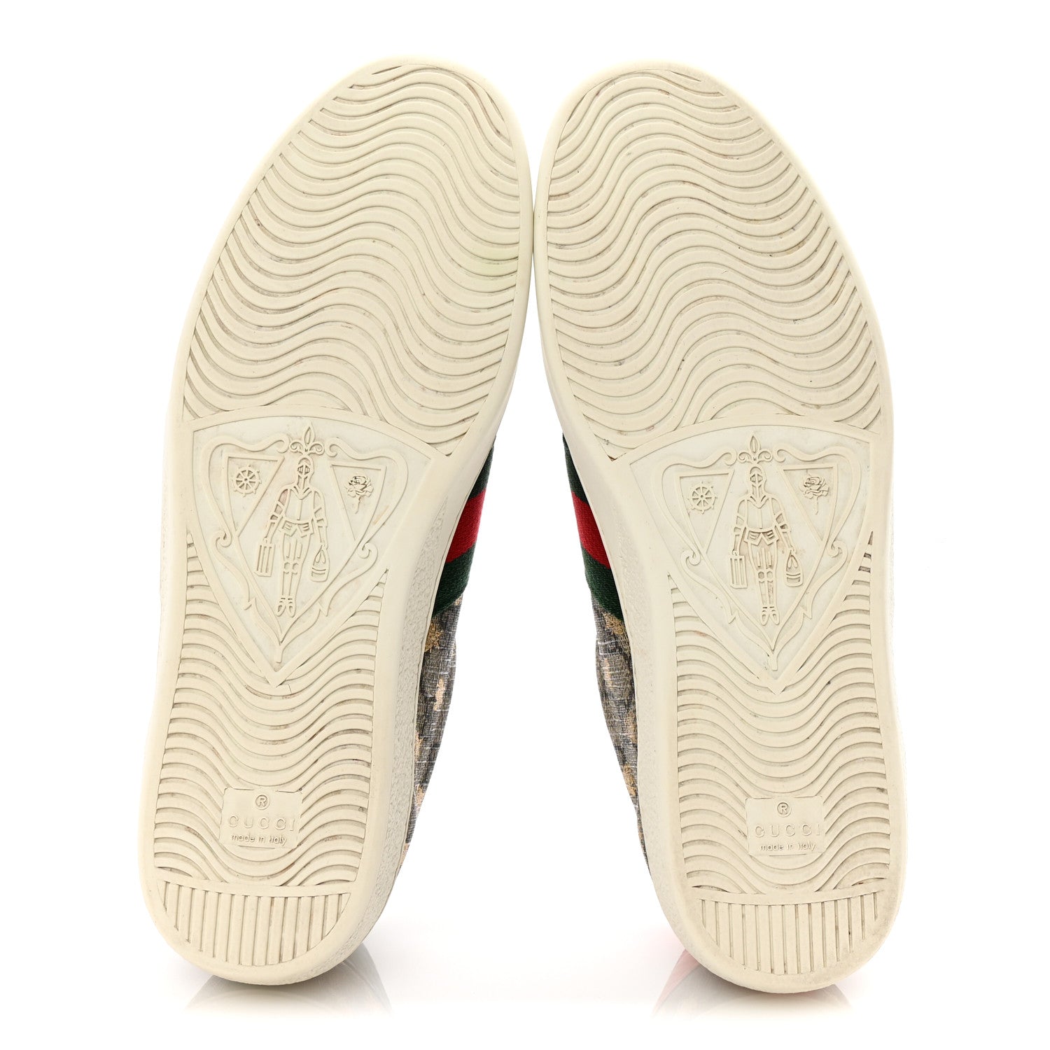Gucci GG Supreme Monogram Bees Ayers Web Mens Ace Sneakers 9 Beige Oro Green Red 6 of 9