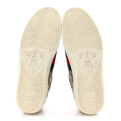 Gucci GG Supreme Monogram Bees Ayers Web Mens Ace Sneakers 9 Beige Oro Green Red 6 of 9
