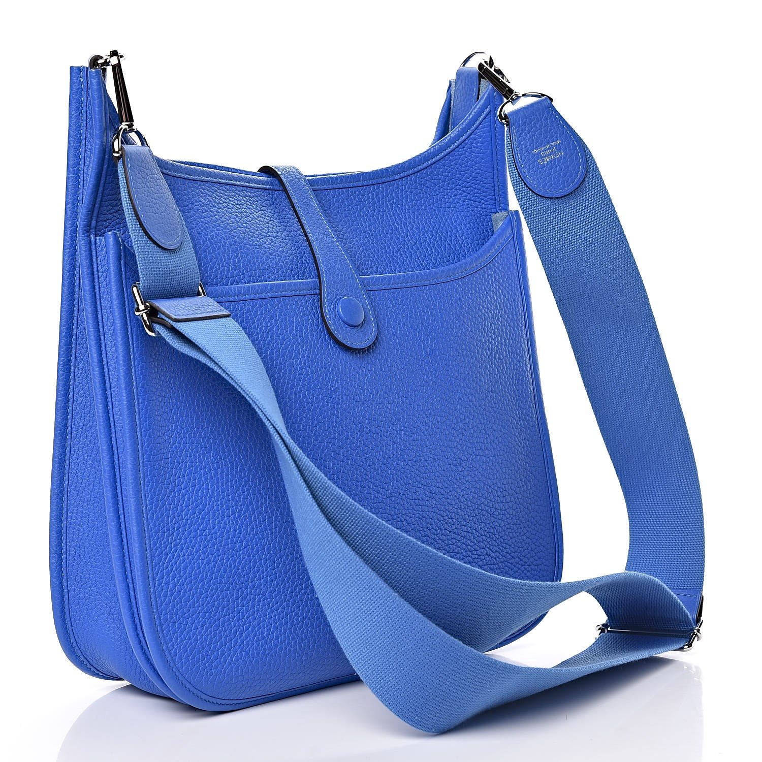 Hermes Taurillon Clemence Evelyne III PM Bleu Hydra 3 of 11
