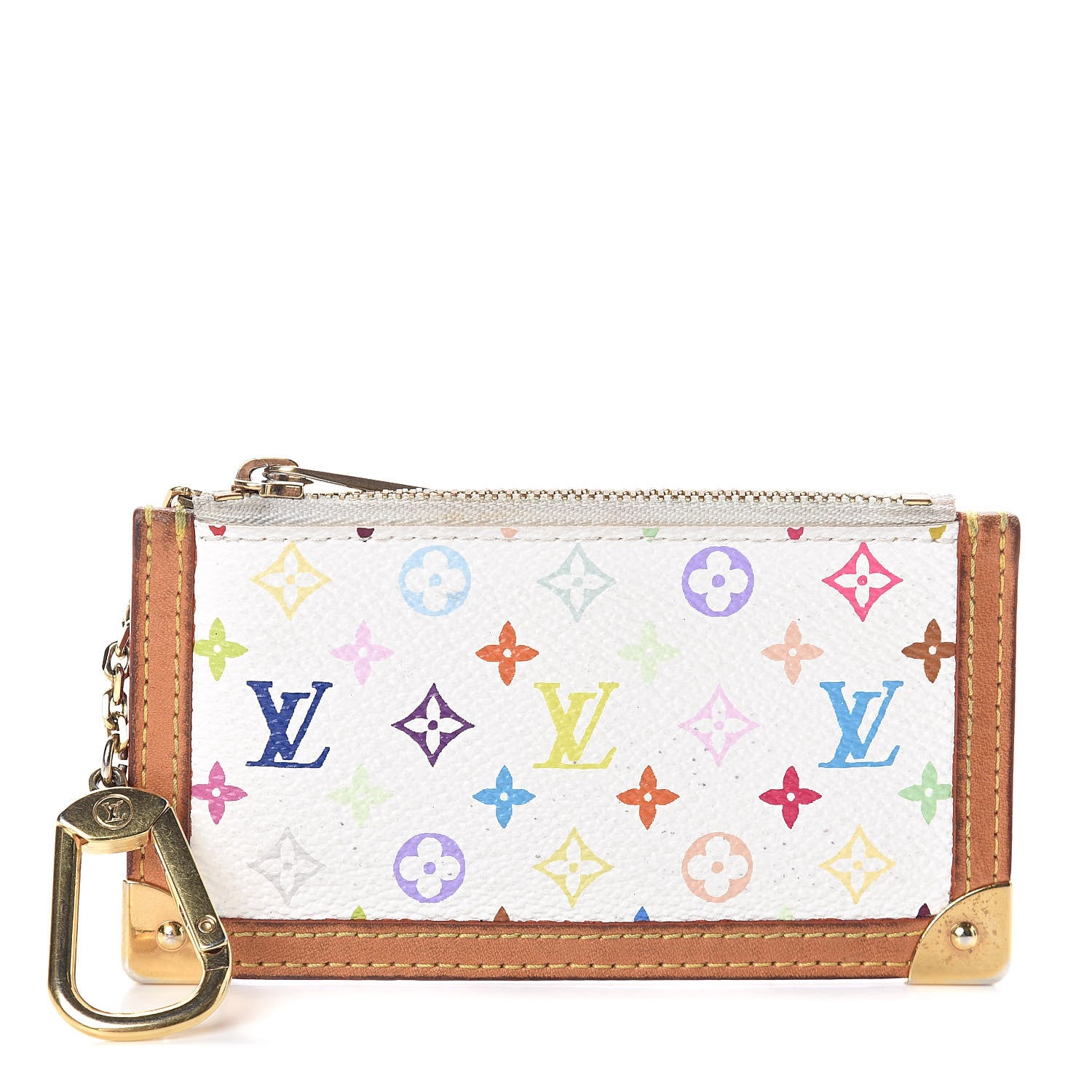 Louis Vuitton Monogram Multicolor Key Pouch White 1 of 6