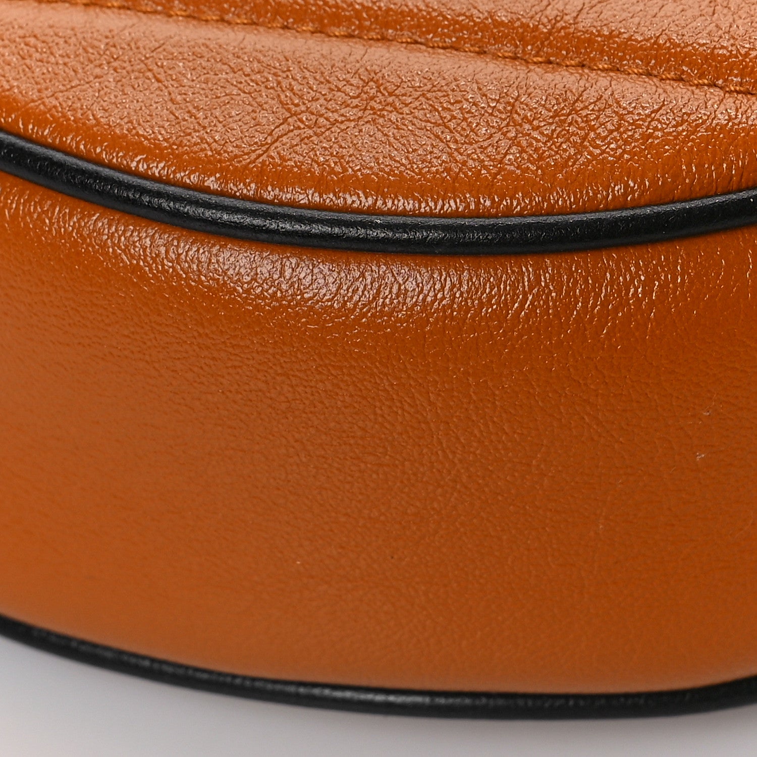 Gucci Azalea Calfskin Matelasse Diagonal Mini Torchon GG Marmont Round Shoulder Bag Cognac Black 8 of 9
