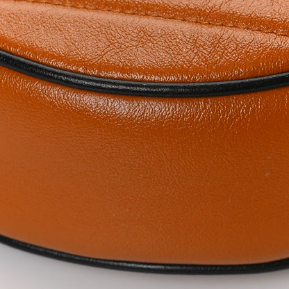 Gucci Azalea Calfskin Matelasse Diagonal Mini Torchon GG Marmont Round Shoulder Bag Cognac Black 8 of 9