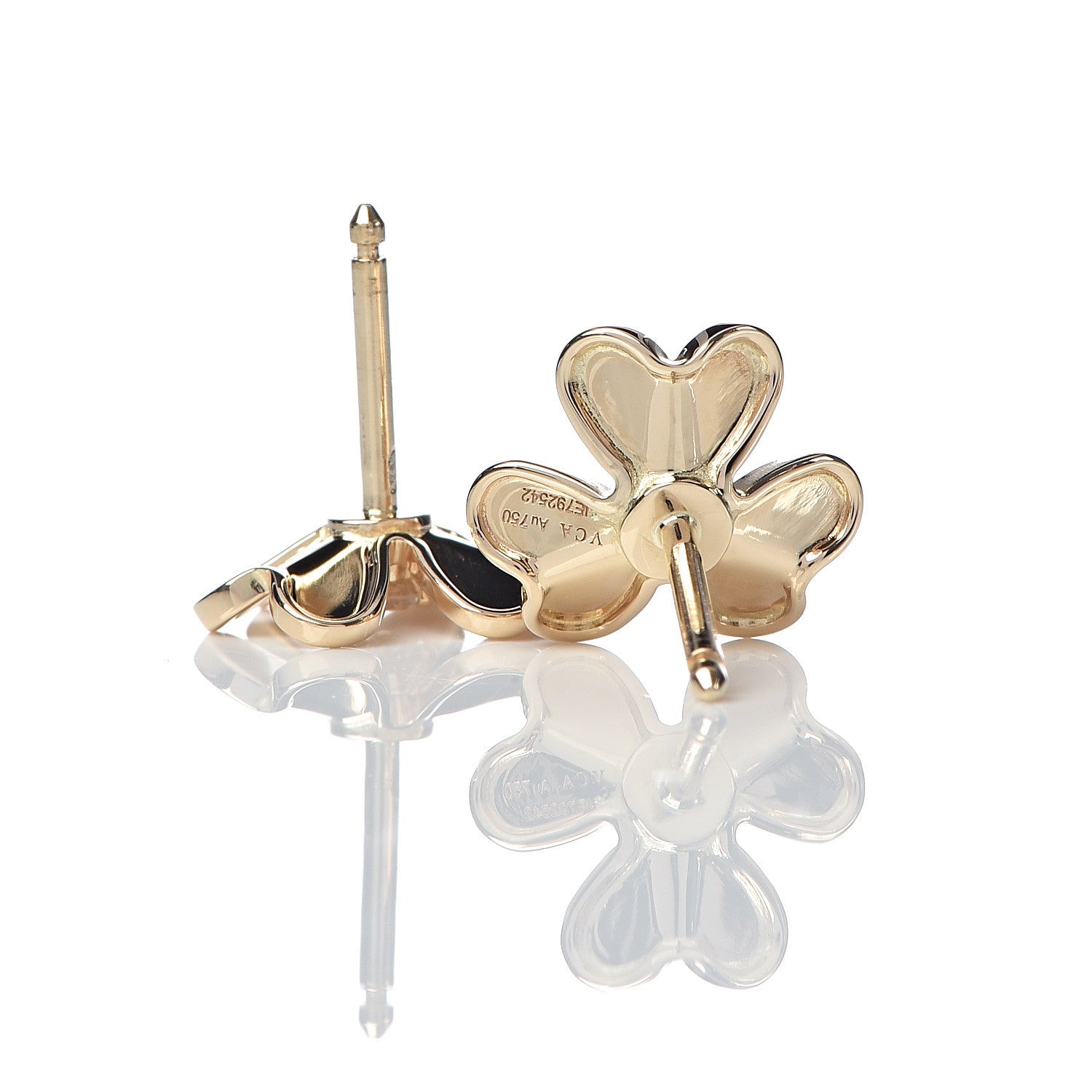 Van Cleef & Arpels 18K Yellow Gold Diamond Mini Frivole Earrings 4 of 4