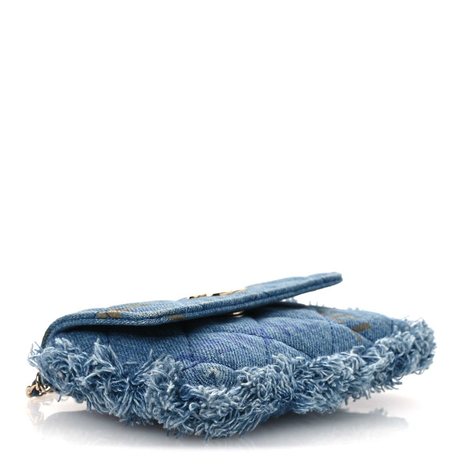 Chanel Denim Quilted Denim Mood Clutch With Chain Blue Multicolor 6 of 19