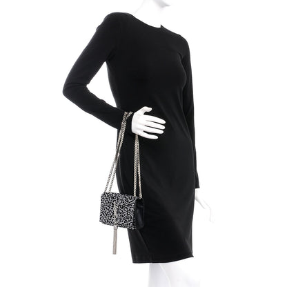 Saint Laurent Glitter Leopard Small Monogram Kate Tassel Satchel Platine Black 3 of 9