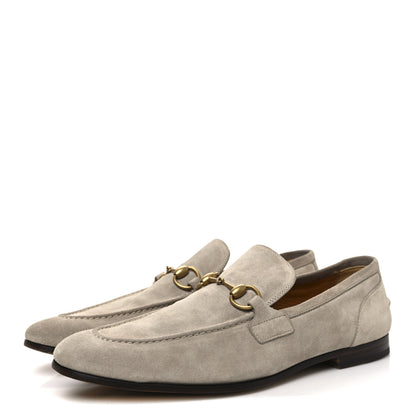 Gucci Suede Horsebit Mens Jordaan Loafers 10 Oatmeal 4 of 11