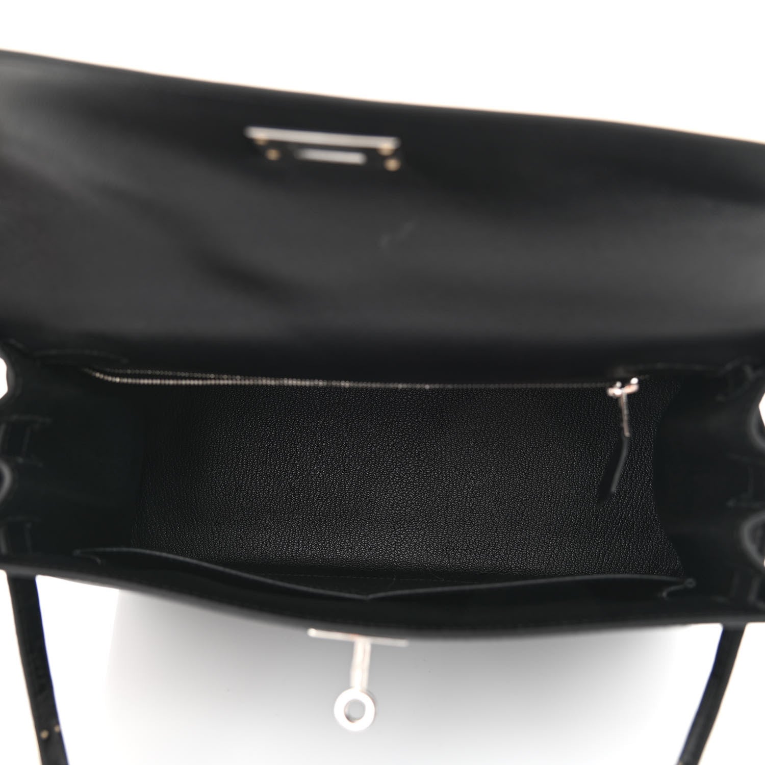 Hermes Madame Calfskin Shiny Niloticus Crocodile Kelly Sellier Touch 28 Black 4 of 12