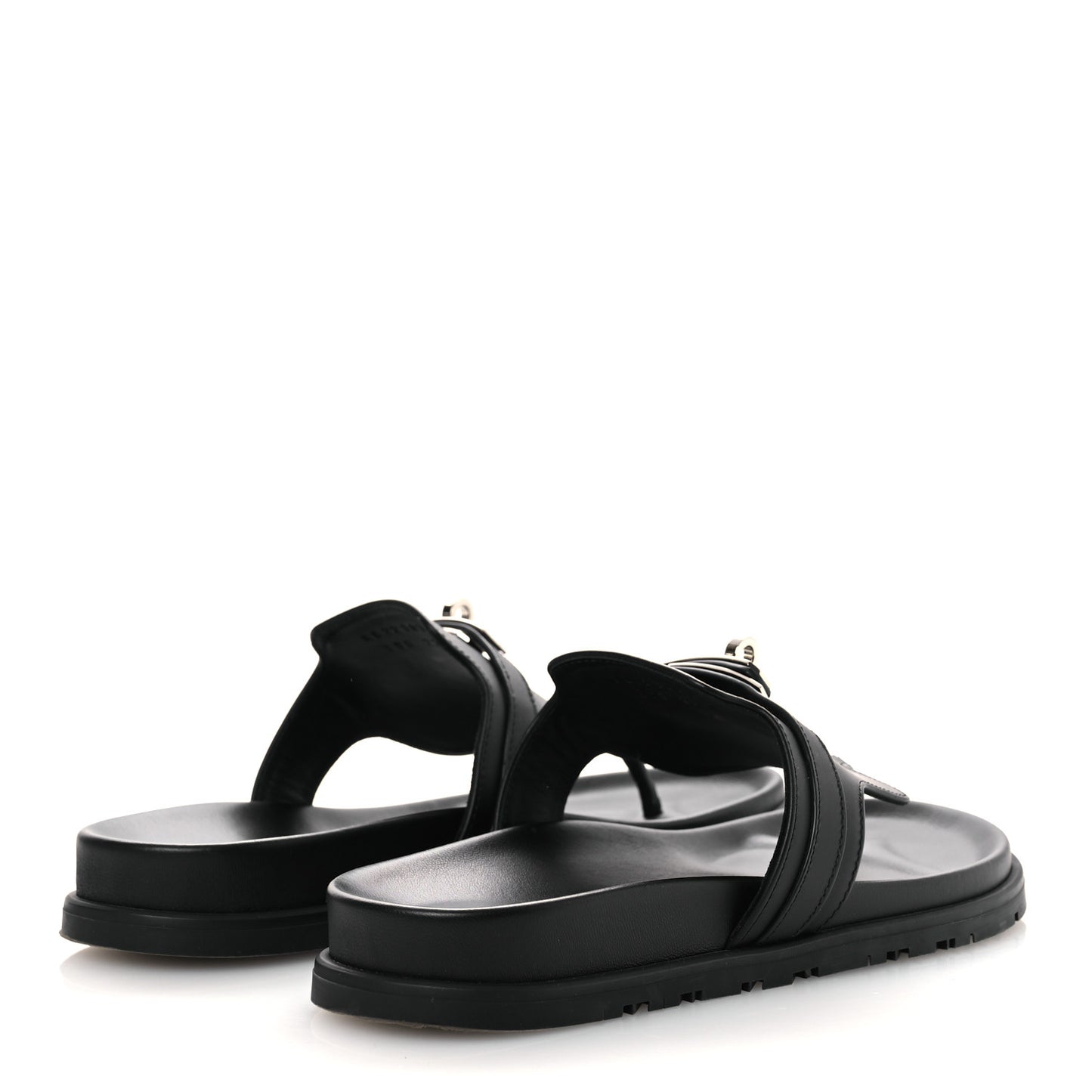 Calfskin Womens Empire Sandals 39 Black