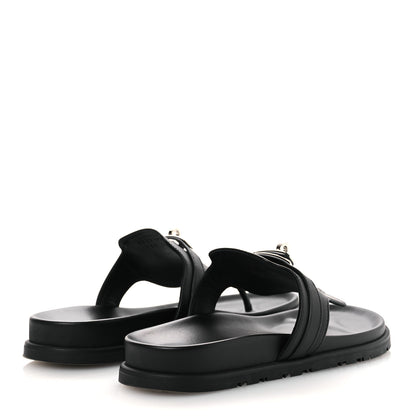 Hermes Calfskin Womens Empire Sandals 39 Black 5 of 14