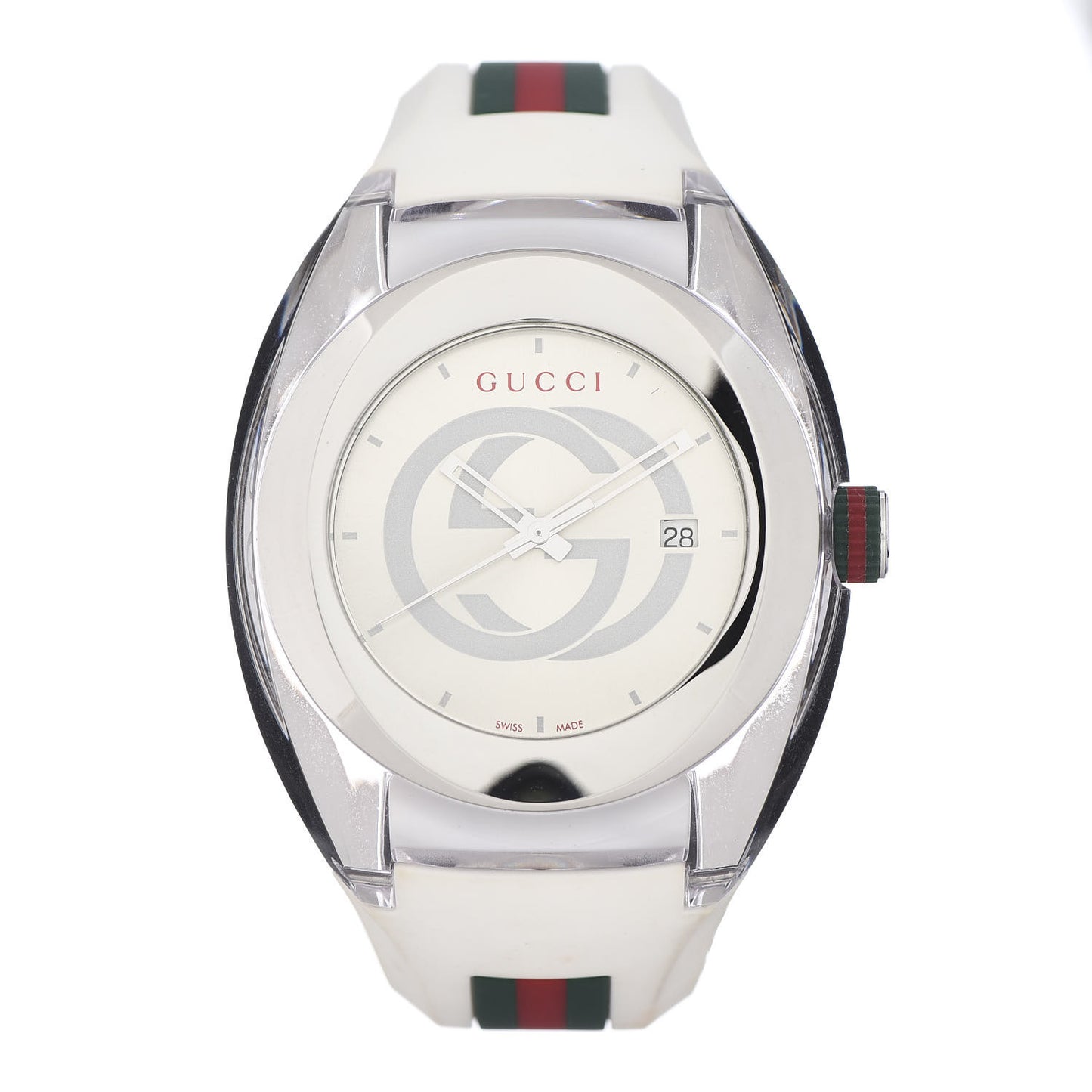 Stainless Steel Rubber 46mm Sync Web Quartz Watch White