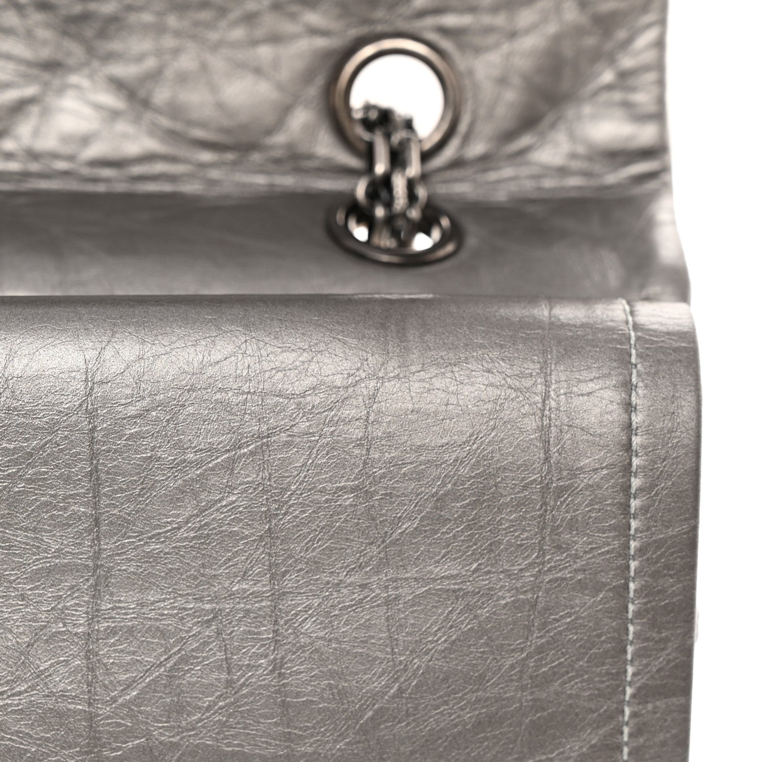 Chanel Metallic Aged Calfskin Quilted 2.55 Reissue 227 Flap Dark Silver 12 of 12