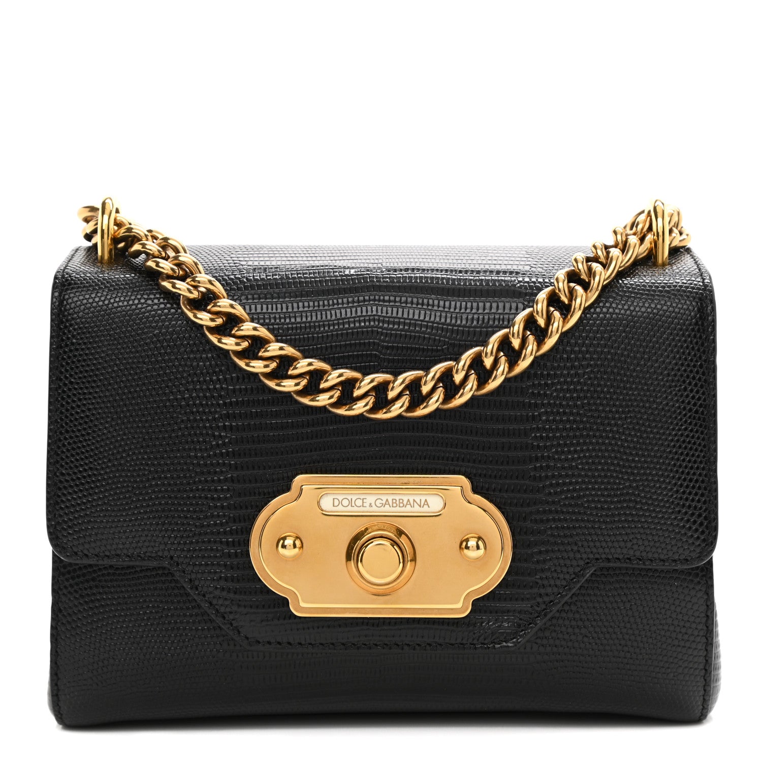 Dolce & Gabbana Iguana Calfskin Embossed Mini Welcome Crossbody Bag Black 2 of 15