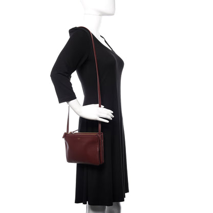 Celine Smooth Lambskin Small Trio Crossbody Bag Burgundy 2 of 11