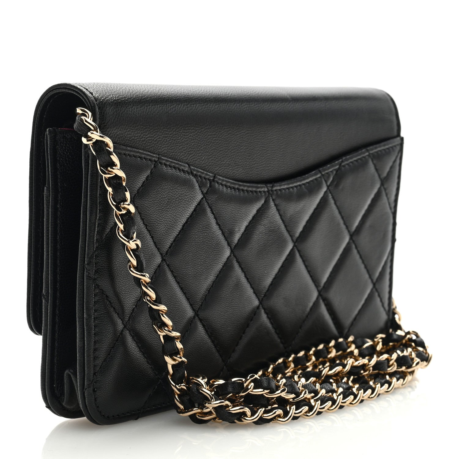 Chanel Goatskin Quilted Timeless CC Wallet On Chain WOC Black 3 of 9
