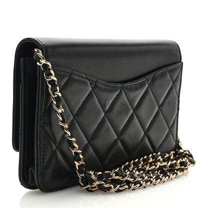 Chanel Goatskin Quilted Timeless CC Wallet On Chain WOC Black 3 of 9