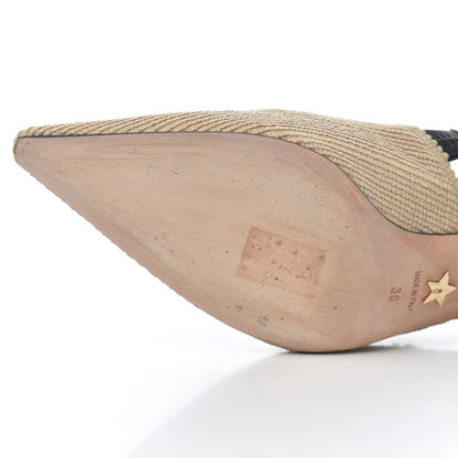 Christian Dior Natural Canvas Ribbon J'Adior Slingback 65mm Pumps 36 Black Cream 11 of 15