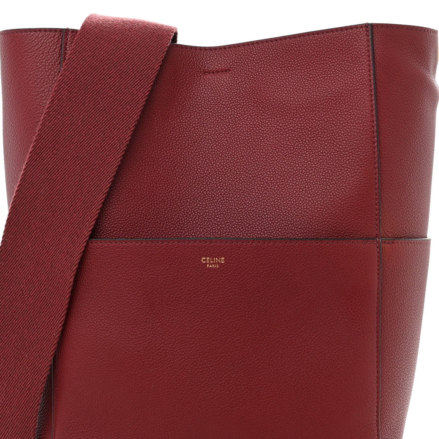 Soft Grained Calfskin Sangle Bucket Bag Light Burgundy