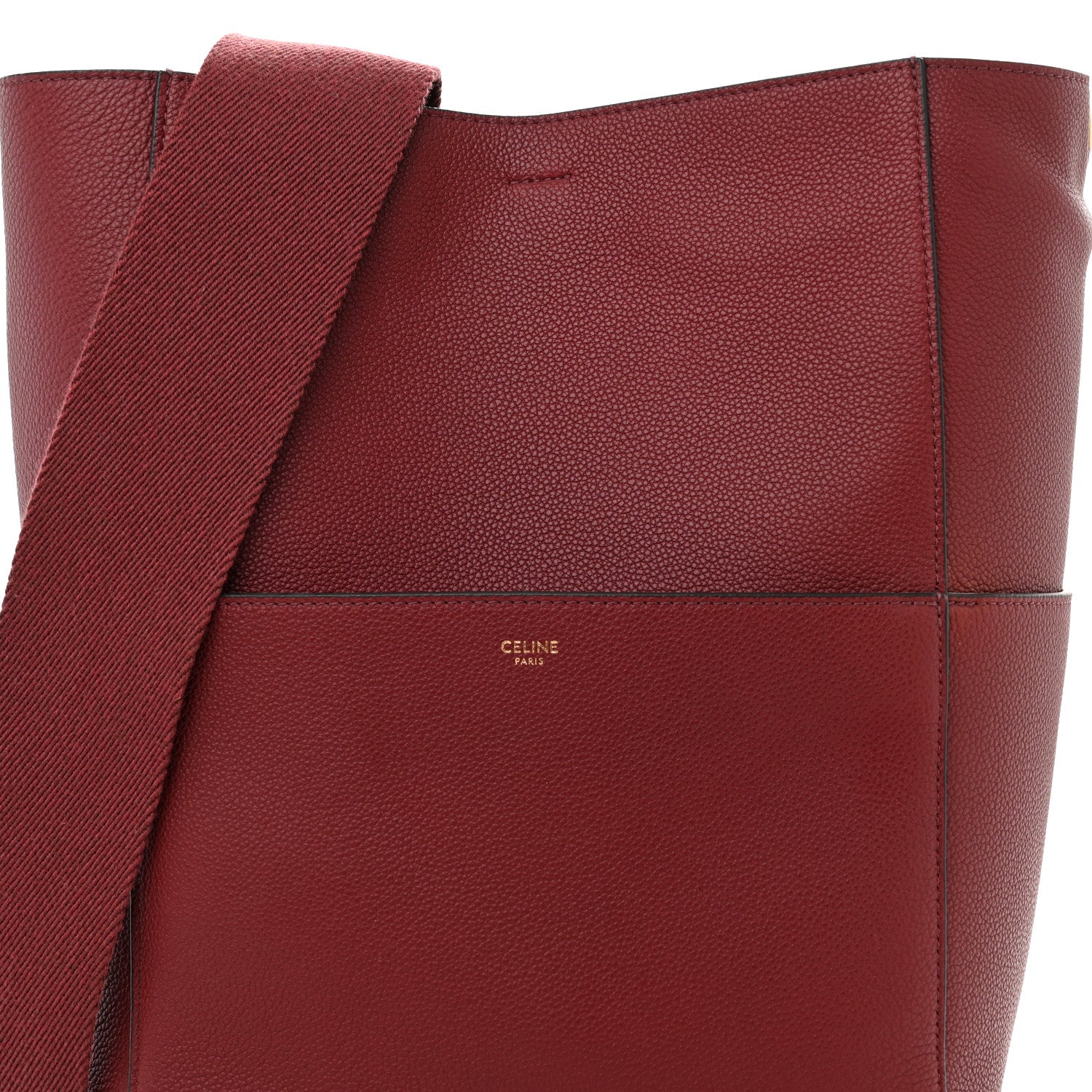 Celine Soft Grained Calfskin Sangle Bucket Bag Light Burgundy 7 of 14