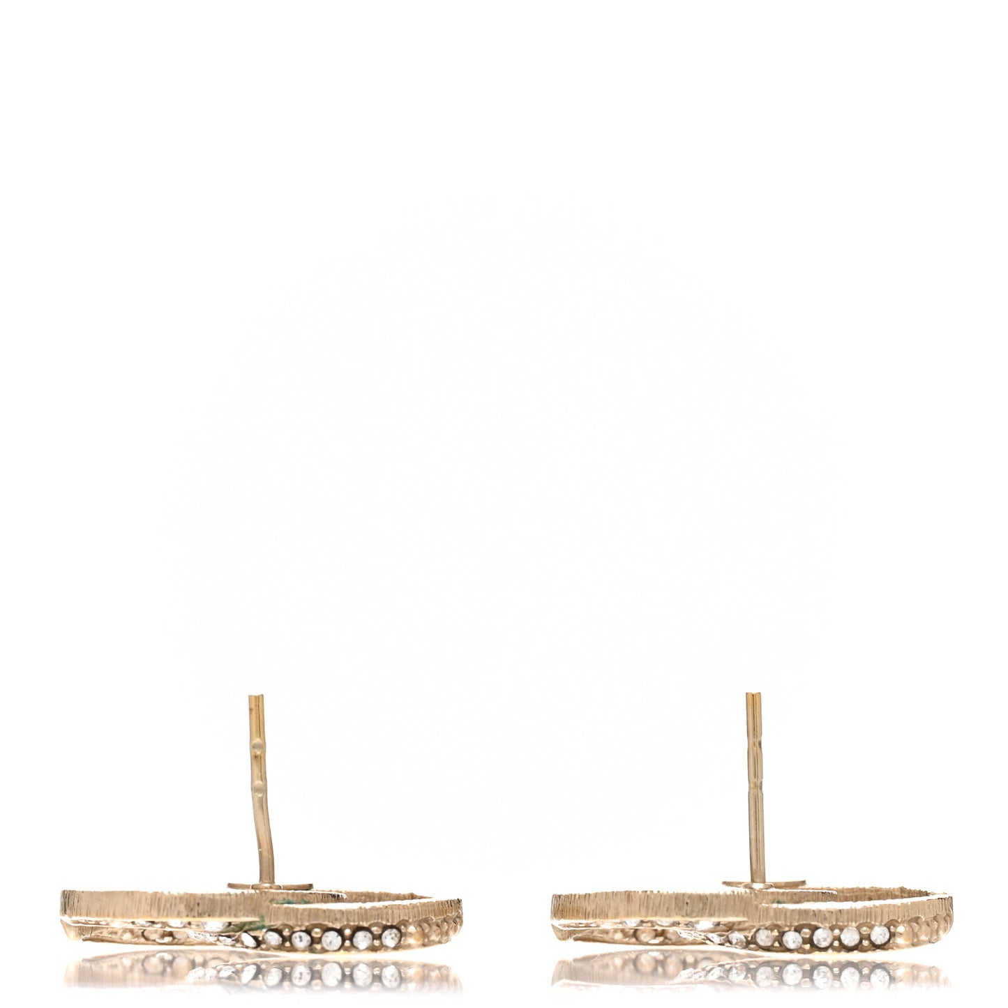 Crystal CC Moon Earrings Gold