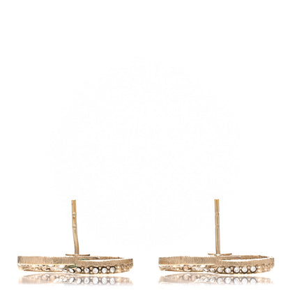 Chanel Crystal CC Moon Earrings Gold 3 of 5