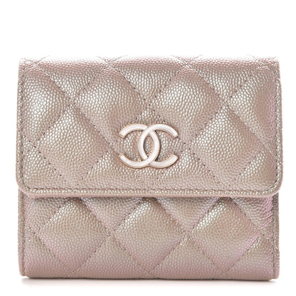 Chanel Iridescent Caviar Quilted Small Flap Wallet Beige 1 of 9