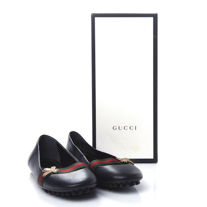 Gucci Calfskin Bayadere Bee Ballerina Flats 39 Black 12 of 12