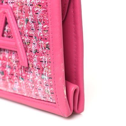 Chanel Tweed PVC Lambskin Wristlet Pouch Pink 13 of 15