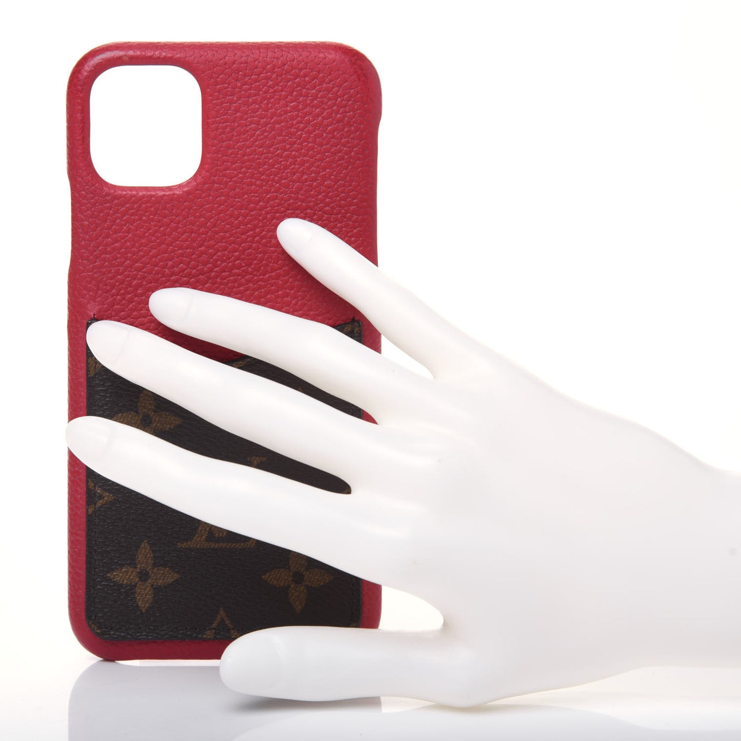Calfskin Monogram iPhone 11 Pro Max Bumper Scarlet