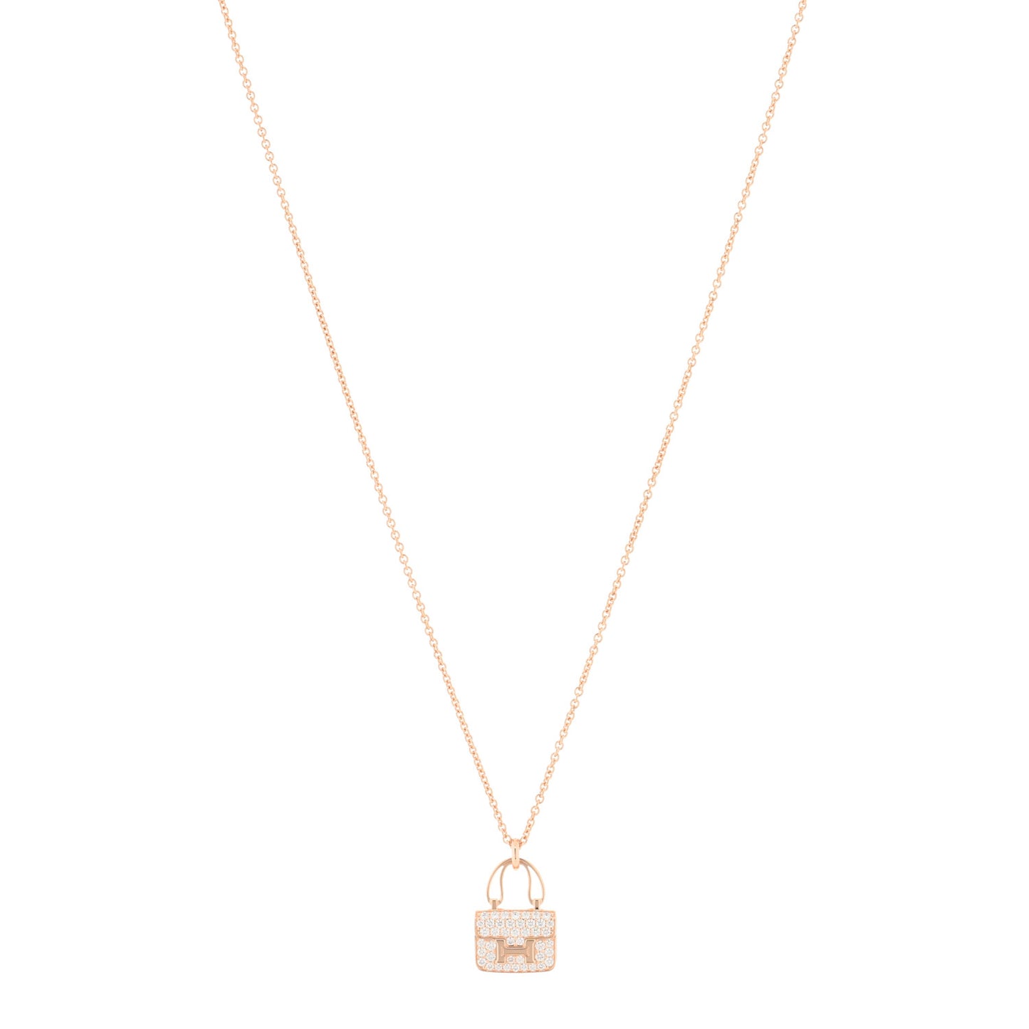 18K Rose Gold Diamond Constance Amulettes Pendant Necklace