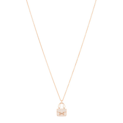 Hermes 18K Rose Gold Diamond Constance Amulettes Pendant Necklace 1 of 4