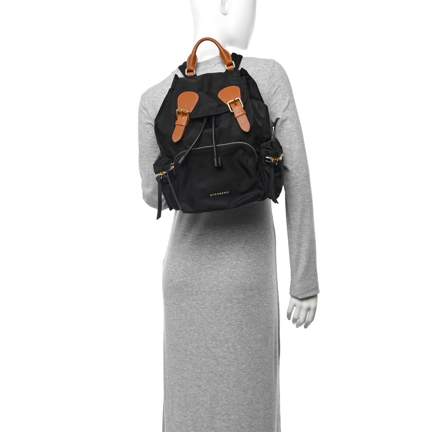 Nylon Medium Rucksack Backpack Black