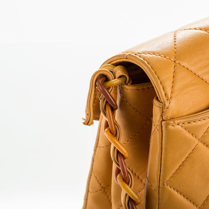 Chanel Lambskin Quilted Medium Bekko Chain Flap Mango 5 of 9