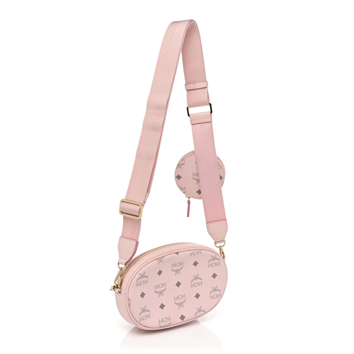 MCM Visetos Small Aren Multifunction Crossbody Pouch Powder Pink 3 of 10