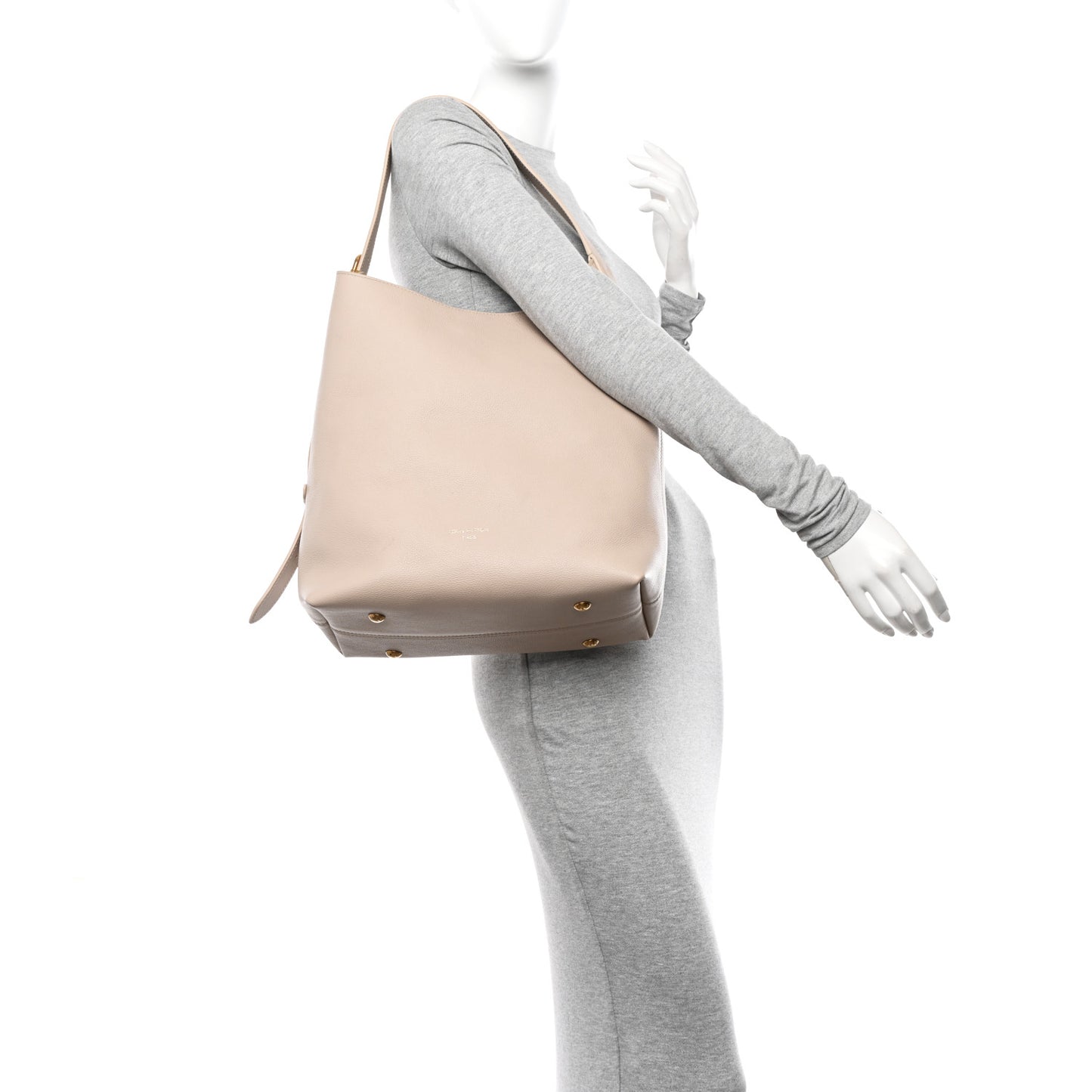 Grained Calfskin Low Key Hobo MM Limestone