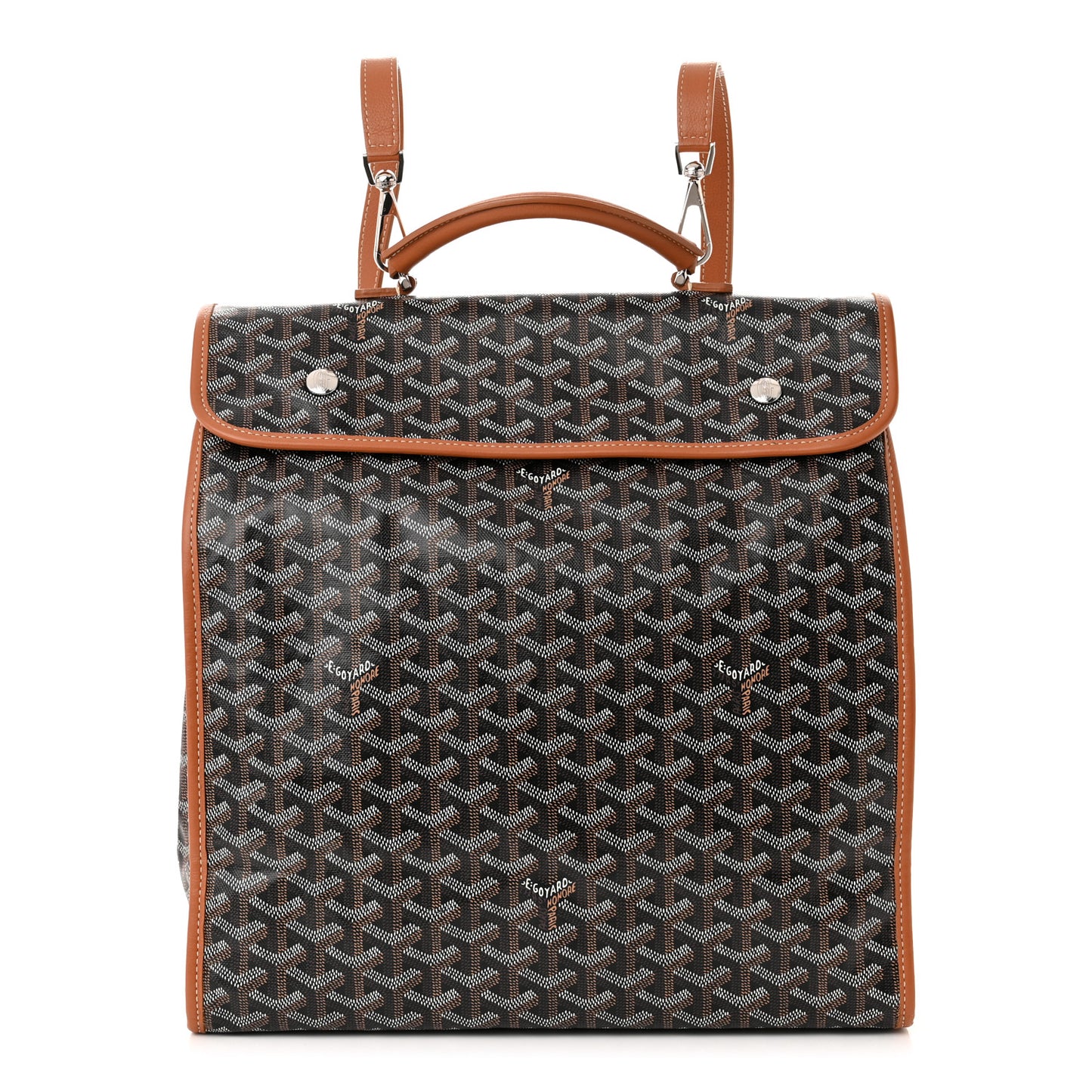 Goyardine Saint Leger Soft Briefcase Backpack Black Gold