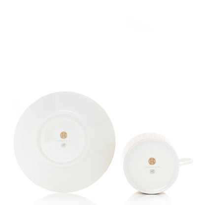 Hermes Porcelain Mosaique Au 24 Gold Breakfast Cup And Saucer Set Of 2 4 of 9