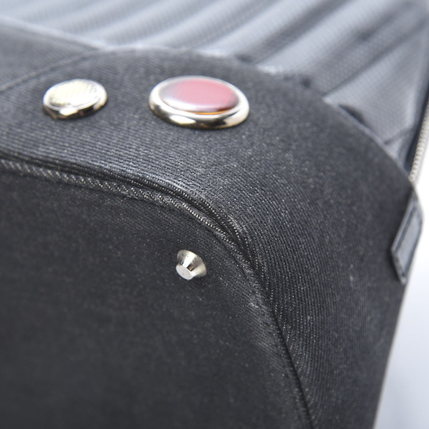 Denim Perforated Trailer Trash Tote Black