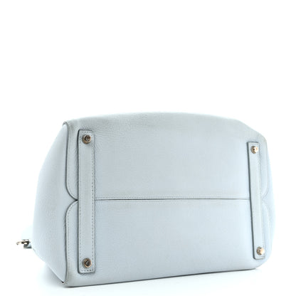 Christian Dior Supple Grained Calfskin Large Open Bar Tote Light Blue 3 of 12