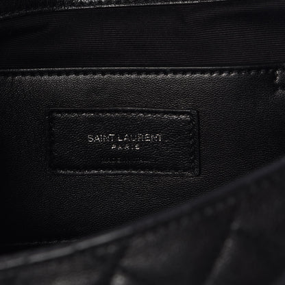 Saint Laurent Sheepskin Tri-Quilt Monogram Medium College Bag Black 9 of 10