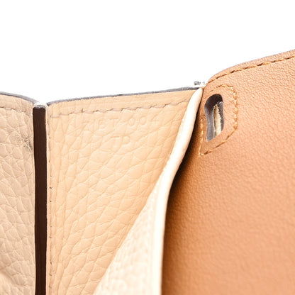 Hermes Taurillon Clemence Verso Halzan 25 Nata Sesame 7 of 12