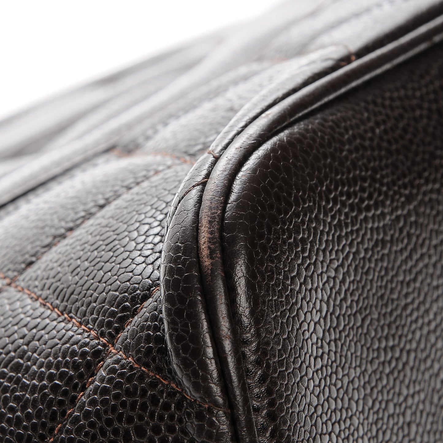 Caviar Quilted Medallion CC Tote Dark Brown