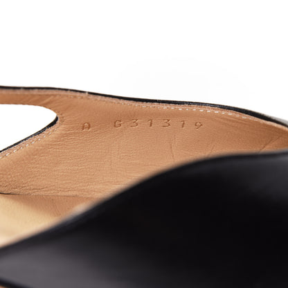 Chanel Goatskin Grosgrain Cap Toe CC Slingback Sandals 40 Black 9 of 10