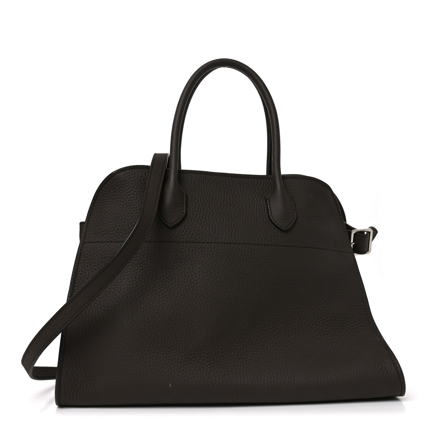 The Row Matte Grained Calfskin Soft Margaux 12 Dark Chocolate 1 of 9