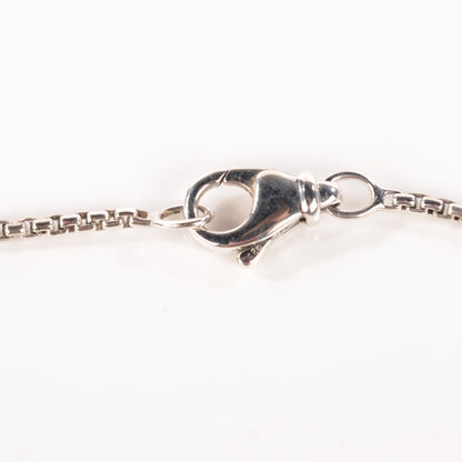 David Yurman Sterling Silver Mother Of Pearl Diamond Small Dog Tag Necklace 5 of 7