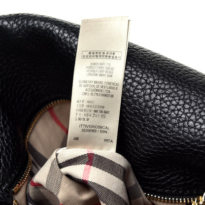 Burberry London Grainy Calfskin Medium Cale Hobo Black 8 of 11