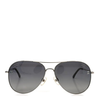 Chanel Aviator CC Sunglasses 4189-T-Q Black 2 of 6