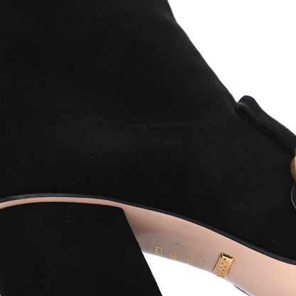 Gucci Kid Scamosciato GG Marmont Fringe 75mm Ankle Boots 37 Black 15 of 18