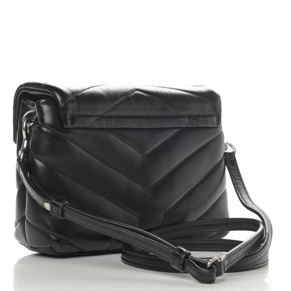Saint Laurent Calfskin Y Quilted Monogram Toy Loulou Crossbody Bag Black 2 of 6