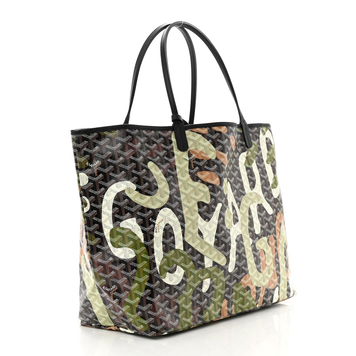 Goyardine Saint Louis Lettres Camouflage GM Black Green